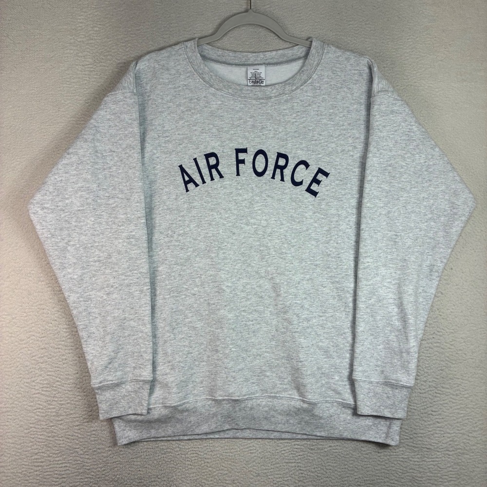 Vintage Air Force Crewneck Sweatshirt Men S Gray Pullover Arch Military Academy